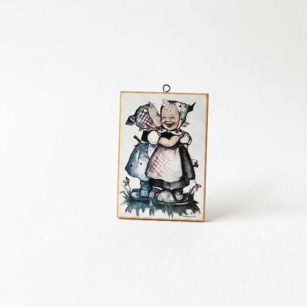 Vintage Hummel Plaque Unbranded Small Wood Hanging Vertical Wall Decor